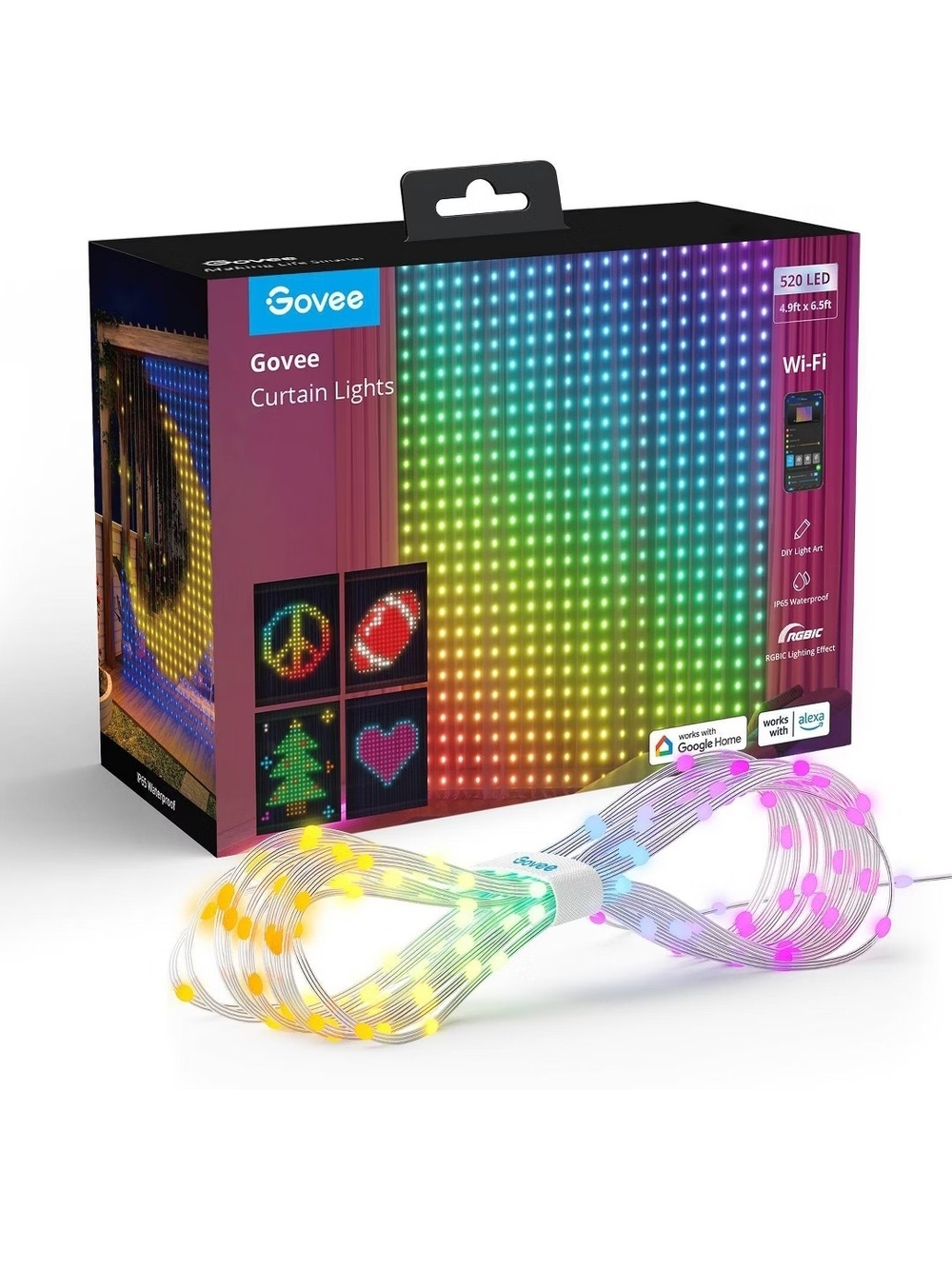 Govee Multicolor Curtain LED Lights - Wi‑Fi Smart Home Light Panels